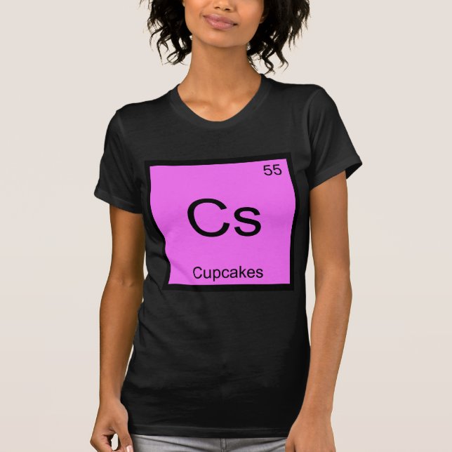 Camiseta Cs - Símbolo de Elemento de Química de Cupcakes -  (Frente)