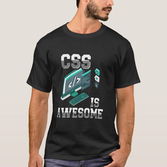 Camiseta CSS É Incrível Programador Códigos Web Divertido D (Frente)