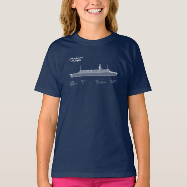 Camiseta CSS Virginia - Ship Blueprint Planos ABD (Frente)