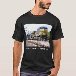 Camiseta CSX Railroad AC4400CW #6 com um preto do trem de