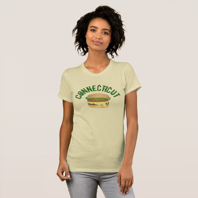 Camiseta CT Connecticut Cheese Burger Cheeseburger (Frente Completa)