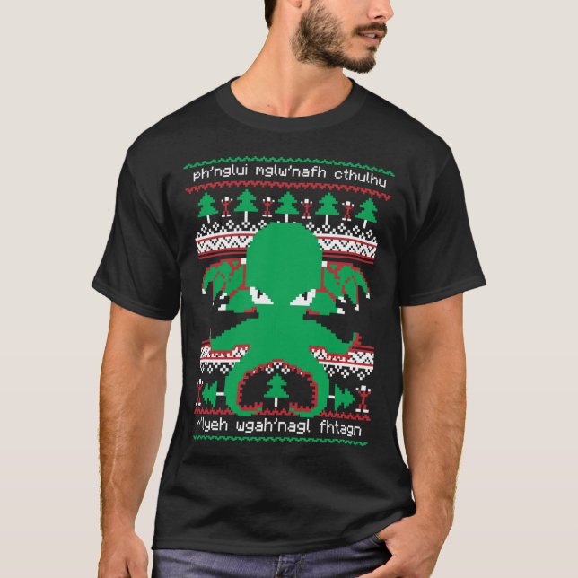 Camiseta Cthulhu Cultist Christmas Cthulhu Ugly Christmas S (Frente)