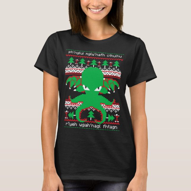 Camiseta Cthulhu Cultist Christmas Cthulhu Ugly Christmas S (Frente)