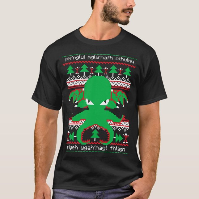 Camiseta Cthulhu Cultist Christmas Cthulhu Ugly Christmas S (Frente)