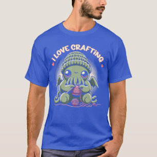 Camiseta Cthulhu Fofo Eu Amo Crafting Kawaii Horror Cósmico