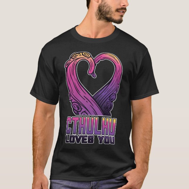 Camiseta Cthulhu Te Ama Tentáculos Lovecraft (Frente)