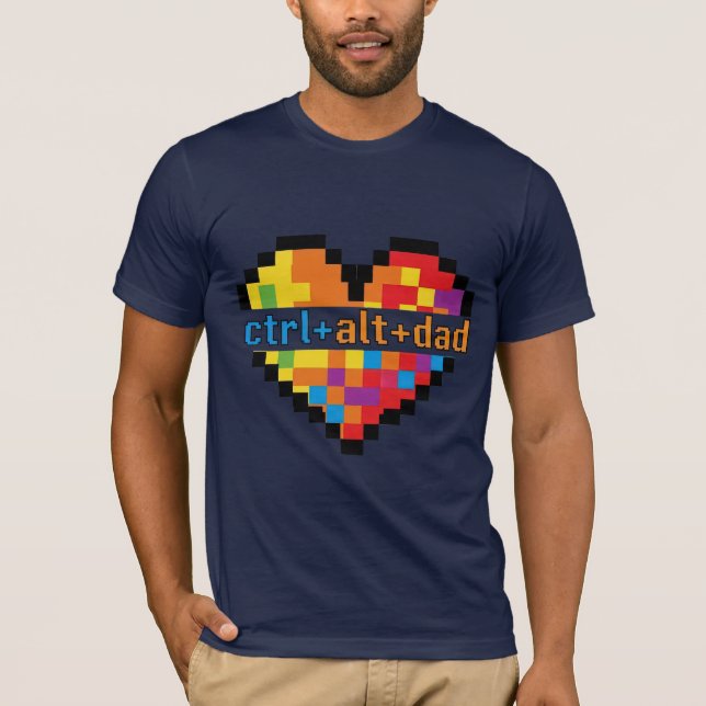 Camiseta ctrl + alt + dad Geek Dad T-Shirt (Frente)