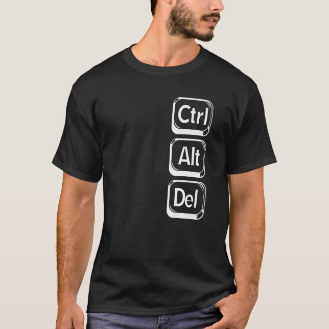 Camiseta Ctrl Alt Excluir Ctrl Alt Del Coluna (Frente)