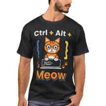 Camiseta Ctrl Alt Meow Programador Gato Geek Codif