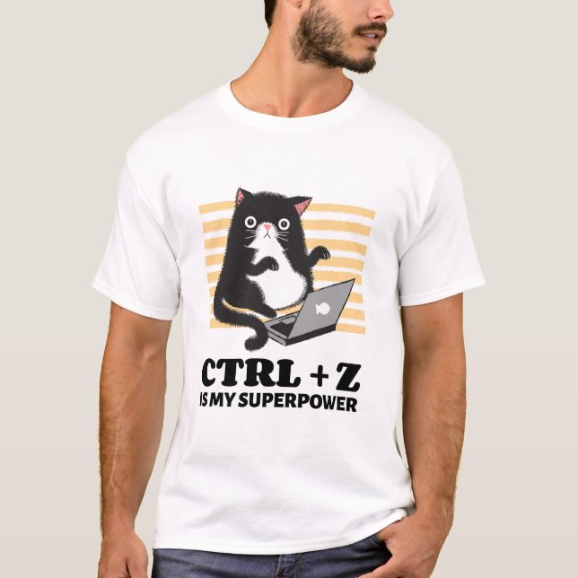 Camiseta Ctrl + Z é Meu Superpoder Modelo 3D (Frente)