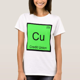 Camiseta Cu - Cooperativa de Crédito Símbolo do Elemento Qu