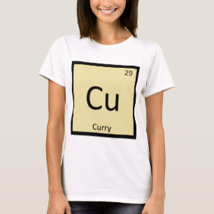 Camiseta Cu - Química de Especiarias de Curry Símbolo da Ta