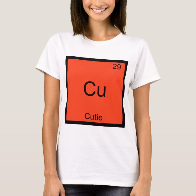 Camiseta Cu - Símbolo de Elemento de Química Cutia Periódic (Frente)