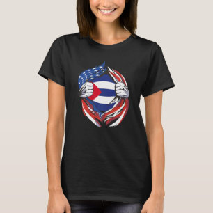Camiseta Cuba: Bandeira Americana Orgulhosa do Meu Patrimôn