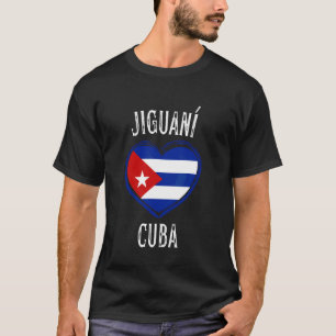 Camiseta Cuba Bandeira Coração Cidade Jiguani