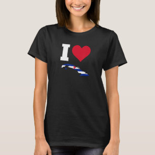 Camiseta Cuba: Bandeira de Cuba Eu Amo Cuba