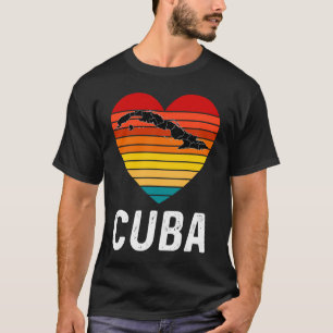 Camiseta Cuba: Bandeira do Mapa do Orgulho Cubano Retroativ