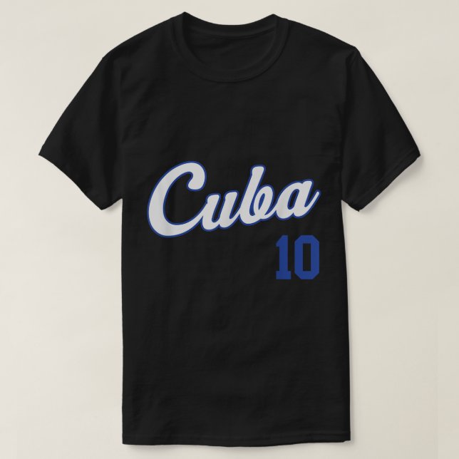 Camiseta Cuba Baseball Remera Beisbol Cubano Jersey 10 (Frente do Design)