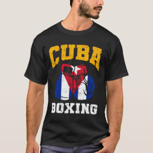 Camiseta Cuba Boxando Luvas Bandeira Cubana Boxando Equipe
