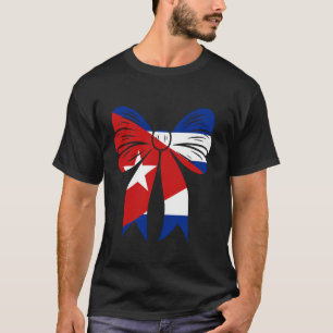 Camiseta Cuba Coquete Laço Fita Fina Fofa Bandeira Cubana