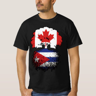 Camiseta Cuba Cuba Cuba Canadá: Bandeira de Raízes de Árvor