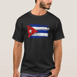 Camiseta Cuba cubana mapeia bandeira cuba para mulheres e h