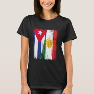 Camiseta Cuba Curdistão Meia Bandeira Cubano Curdo Patrimôn