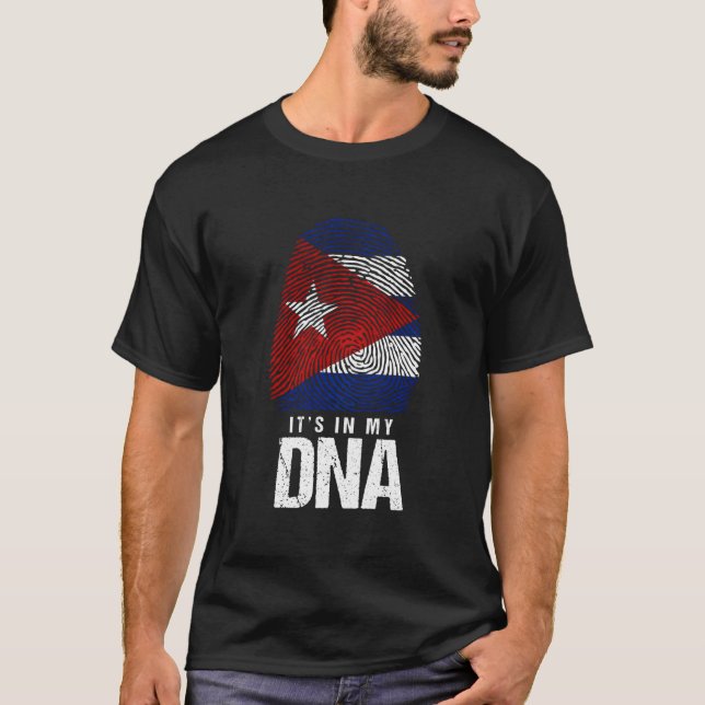 Camiseta Cuba Dna Born Cuban Flag Havana (Frente)