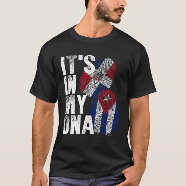 Camiseta Cuba Dominican Republic It s In My DNA Pride Cuban (Frente)