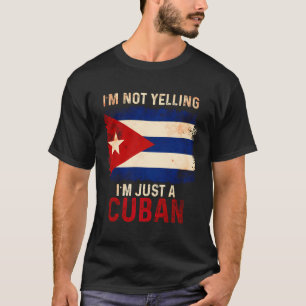 Camiseta Cuba Engraçado Gritando Bandeira Cubana Havana