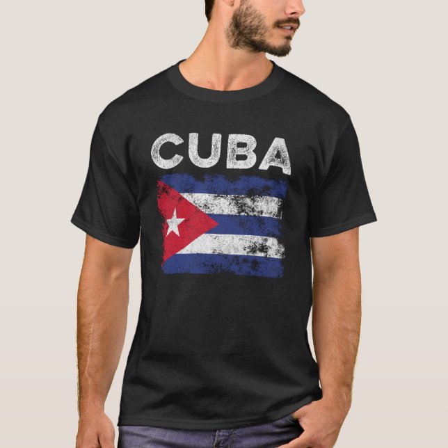 Camiseta Cuba Flag Distressed - Cuban Flag (Frente)