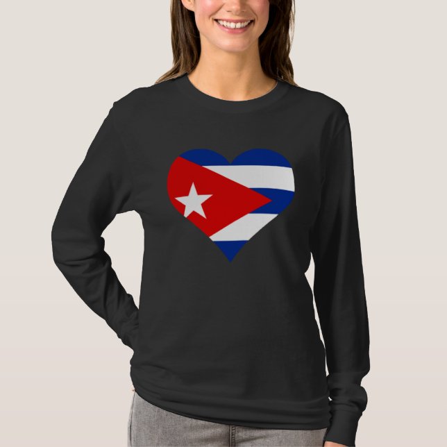 Camiseta Cuba Flag Heart Cuba  Love Cuba (Frente)