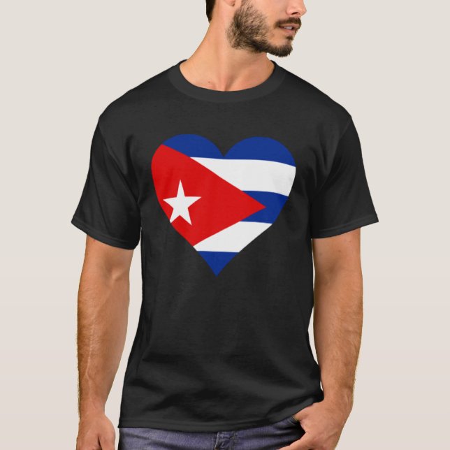 Camiseta Cuba Flag Heart Cuba  Love Cuba (Frente)