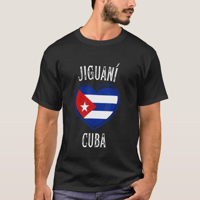 Camiseta Cuba Flag Heart Jiguani City (Frente)