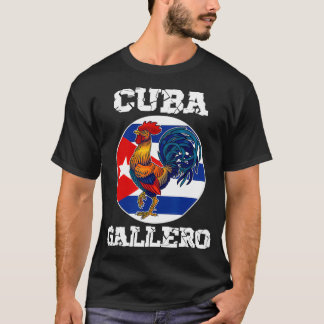 Camiseta Cuba Gallero Cuban Flag Rooster Cockfighting 