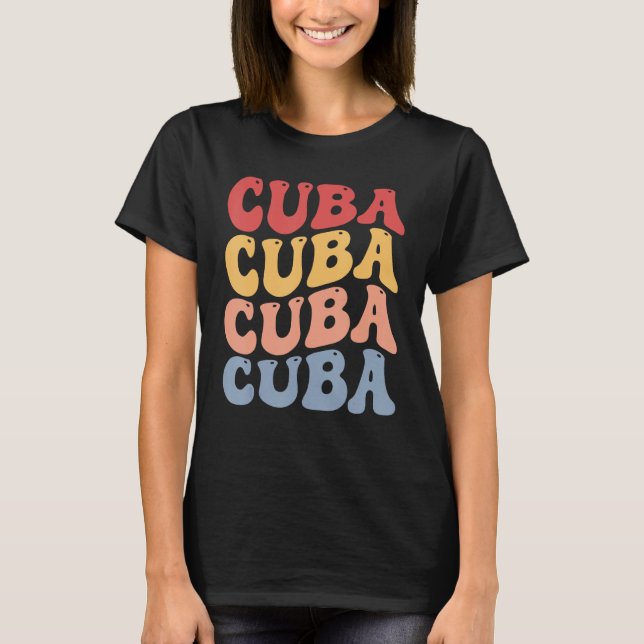 Camiseta Cuba Groovy Cubano Retro (Frente)