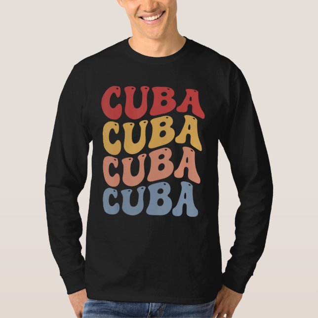 Camiseta Cuba Groovy Cubano Retro (Frente)