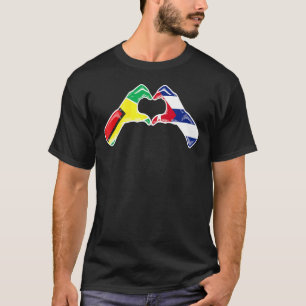 Camiseta Cuba Guiana Bandeira Coração Cubano da Guiana