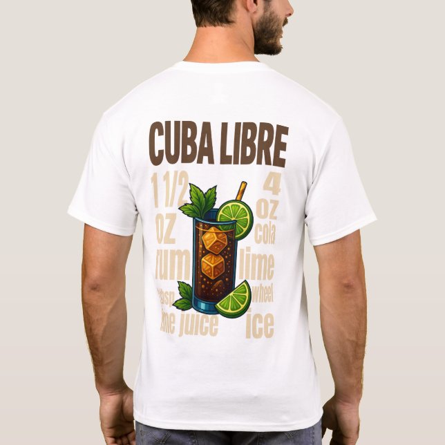Camiseta Cuba Libre T-Shirt – Classic Rum & Cola Cocktail (Verso)