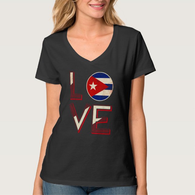 Camiseta Cuba Love Cuban Flag Havana (Frente)