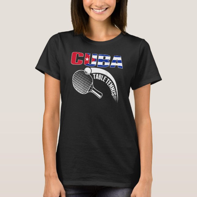 Camiseta Cuba Mesa Tênis Cubano Ping Pong Apoiador por espo (Frente)