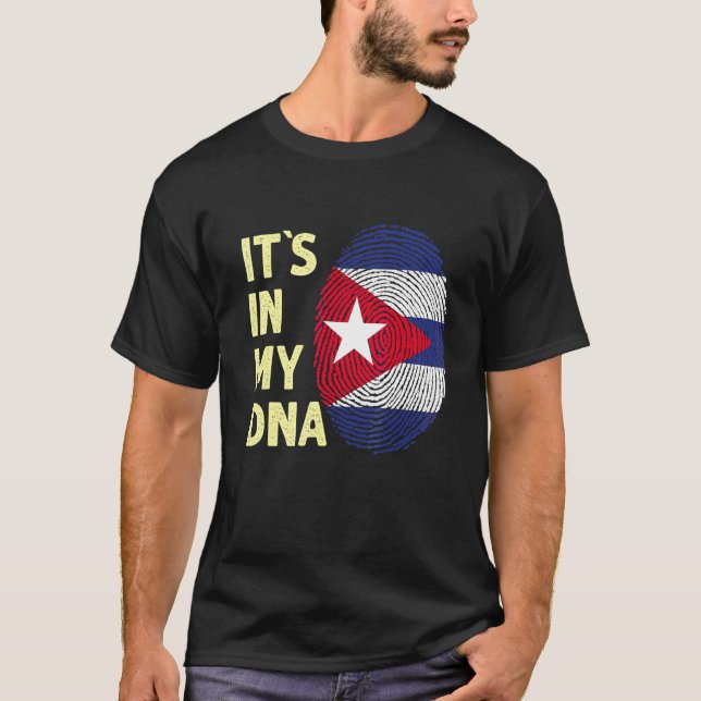 Camiseta Cuba: Minha Equipe De Bandeira Cubana Do Dna 1 (Frente)
