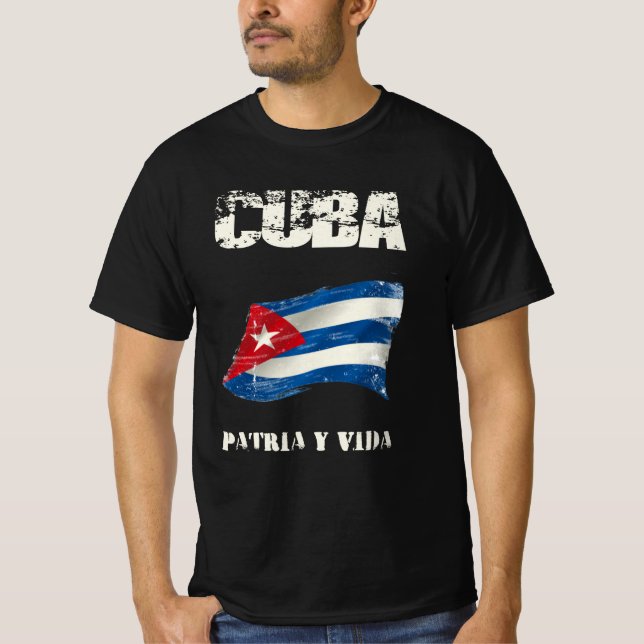 Camiseta Cuba patria y vida liberdade para Cuba viva Cuba l (Frente)
