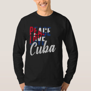 Camiseta Cuba: Paz e amor a Cuba Mulheres Cubanita Bandeira