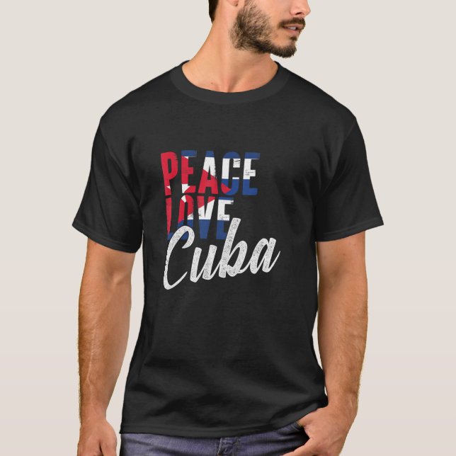 Camiseta Cuba: Paz e amor a Cuba Mulheres Cubanita Bandeira (Frente)