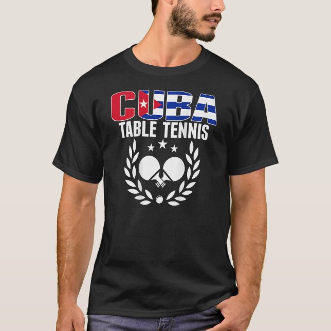 Camiseta Cuba Ping Pong - Suporte à Equipe de Tênis de Mesa (Frente)
