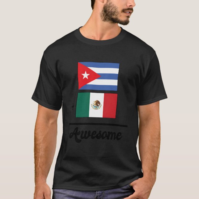 Camiseta Cuba Plus México Igual a Incrível Bandeira Mexican (Frente)