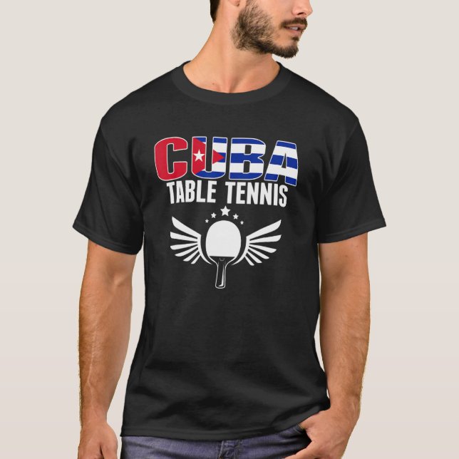 Camiseta Cuba Table Tennis     Cuban Ping Pong Supporter Sp (Frente)