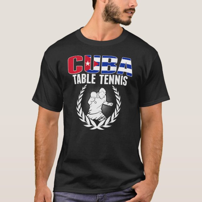 Camiseta Cuba Table Tennis   Cuban Ping Pong Supporter Spor (Frente)
