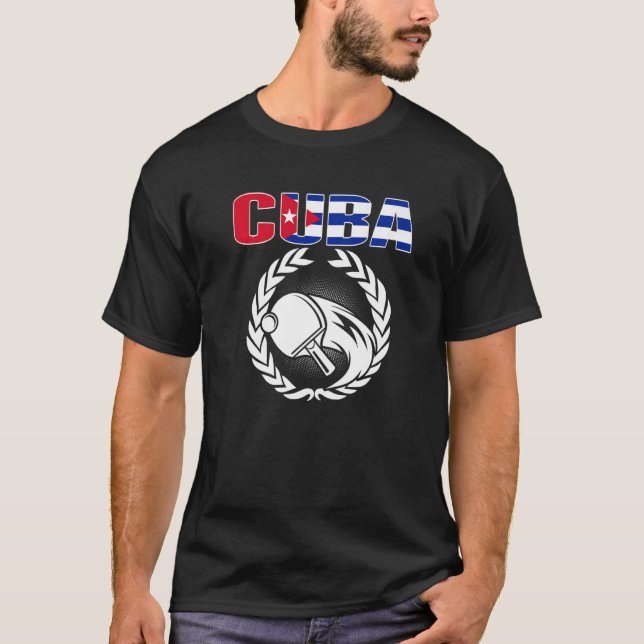 Camiseta Cuba Table Tennis   Cuban Ping Pong Supporter Spor (Frente)